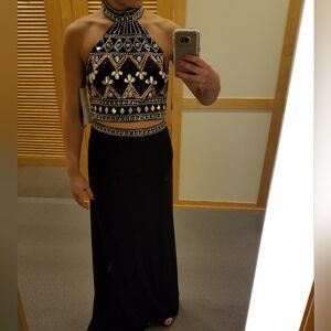 Elegant Black Embellished Gown